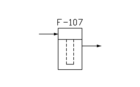 符號 Cartridge filter, inside-out flow 的預覽，圖塊名 PPD_X6505_CARTRIDGE_INSIDE_OUT