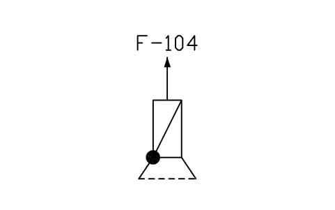 符號 Pump suction strainer, check valve 的預覽，圖塊名 PPD_X6506_SUCTION_STRAINER_NRV