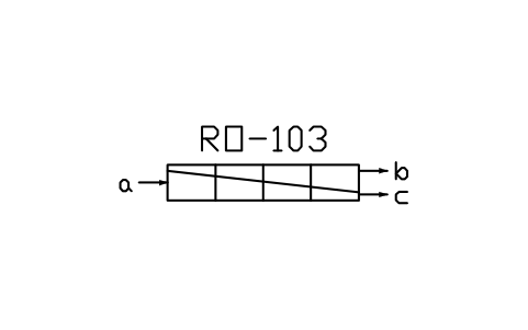 符號 RO unit with four elements 的預覽，圖塊名 PPD_X6516_RO_UNIT_4_ELEMENTS