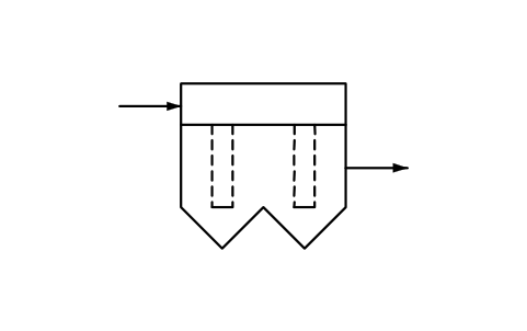 Preview of the Bag filter, two sections symbol, block PPD_X6522_BAG_FILTER_2SECTIONS