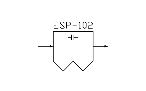 符號 Electrostatic precip., two sections 的預覽，圖塊名 PPD_X6524_PRECIPITATOR_2SECTIONS