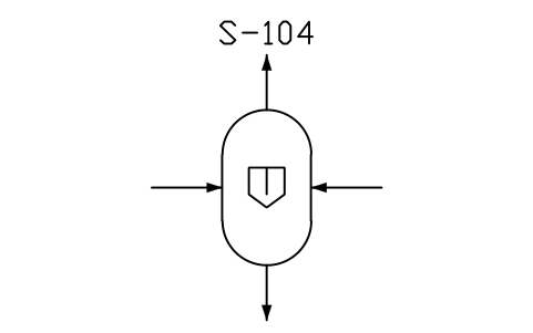 符號 Separator vessel 的預覽，圖塊名 PPD_X6525_SEPARATOR_VESSEL