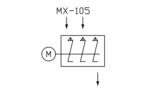 符號 Mixer, dynamic (ash humidifier) 的預覽，圖塊名 PPD_X6572_MIXER_DYNAMIC_HUMIDIFIER