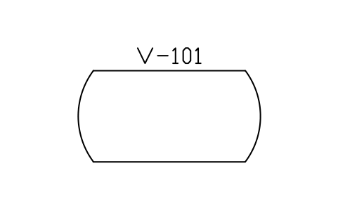 符號 Vessel with dished ends 的預覽，圖塊名 PPD_2062_VESSEL_DISHED_ENDS