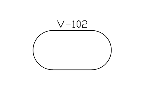 符號 Vessel with spherical ends 的預覽，圖塊名 PPD_X6603_VESSEL_SPHERICAL_ENDS