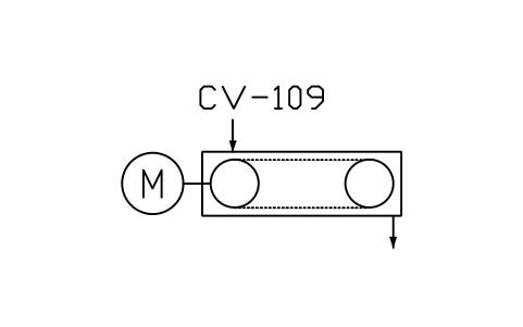 符號 Chain conveyor, closed type 的預覽，圖塊名 PPD_X6707_CHAIN_CONVEYOR_CLOSED