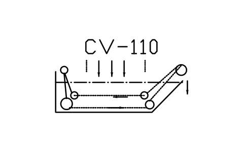 符號 Submerged boiler slag conveyor 的預覽，圖塊名 PPD_X6709_SLAG_CONVEYOR_SUBMERGED