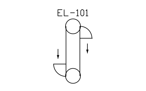 符號 Elevator, bucket type 的預覽，圖塊名 PPD_X6710_ELEVATOR_BUCKET
