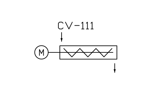 符號 Screw conveyor, closed type 的預覽，圖塊名 PPD_X6711_SCREW_CONVEYOR_CLOSED