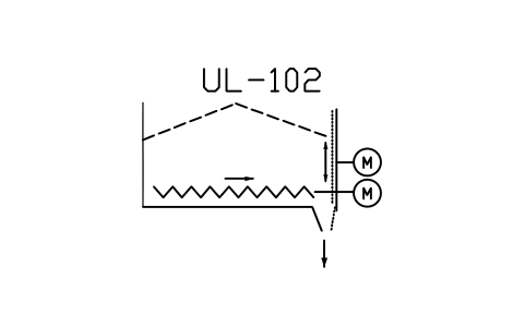 符號 Screw unloader, traversing type 的預覽，圖塊名 PPD_X6713_SCREW_UNLOADER_TRAVERSING