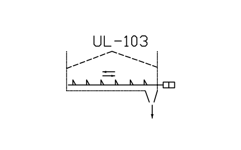 符號 Bar unloader, reciprocating type 的預覽，圖塊名 PPD_X6714_BAR_UNLOADER_RECIPROCATING