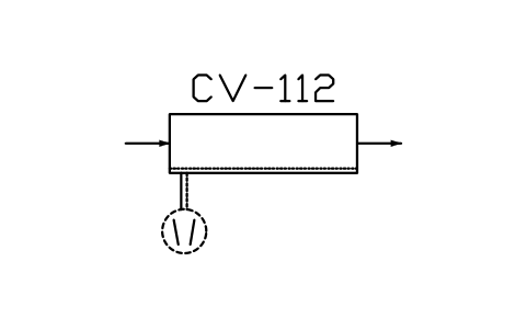 符號 Conveyor, fluidized type 的預覽，圖塊名 PPD_X6715_CONVEYOR_FLUIDIZED