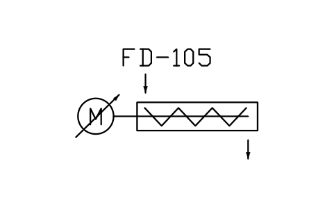 符號 Screw feeder, variable speed motor 的預覽，圖塊名 PPD_X6725_SCREW_FEEDER_VARIABLE