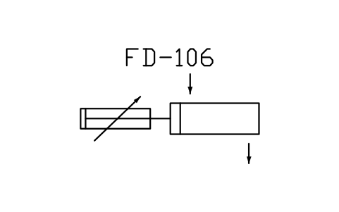 符號 Piston feeder, variable cylinder 的預覽，圖塊名 PPD_X6726_PISTON_FEEDER