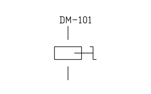 符號 Damper, manually operated (turning) 的預覽，圖塊名 PPD_X6730_DAMPER_MANUAL_TURN