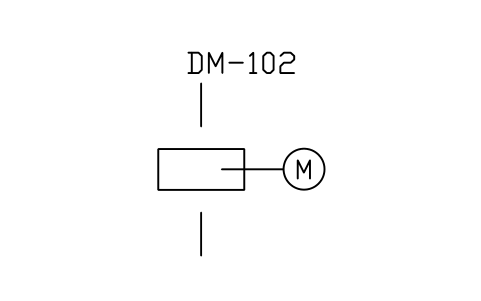 符號 Damper, electrical operated 的預覽，圖塊名 PPD_X6731_DAMPER_ELECTRIC