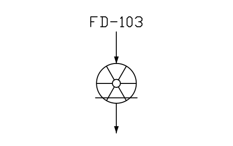 符號 Rotary vane feeder, safety function 的預覽，圖塊名 PPD_X6732_ROTARY_VANE_FEEDER_SAFE