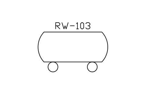 符號 Railway wagon, tank type 的預覽，圖塊名 PPD_X6772_WAGON_TANK