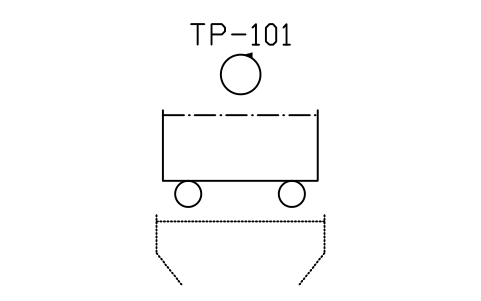 符號 Wagon tippler, rotary type, form 1 的預覽，圖塊名 PPD_X6775_WAGON_TIPPLER_F1