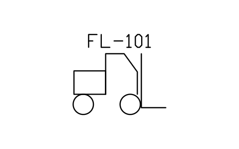 符號 Forklift truck 的預覽，圖塊名 PPD_X6783_FORKLIFT