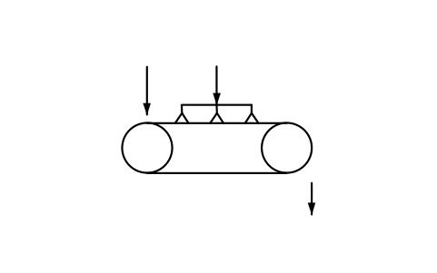 Preview of the Belt conveyor with spray nozzles symbol, block PPD_X6850_BELT_SPRAY