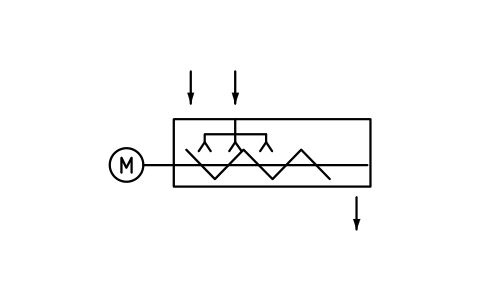 Preview of the Screw conveyor, integrated nozzles symbol, block PPD_X6851_SCREW_SPRAY