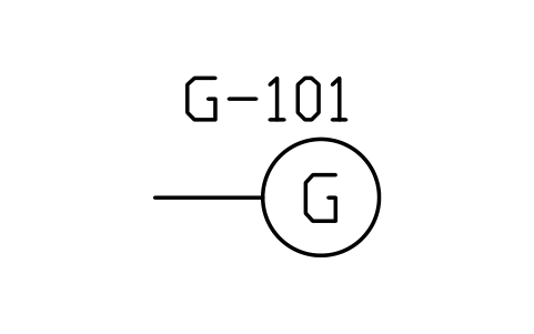 符號 Electrical generator 的預覽，圖塊名 PPD_P012_GENERATOR