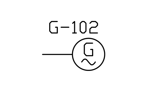 符號 Electrical generator, AC type 的預覽，圖塊名 PPD_X7051_GENERATOR_AC