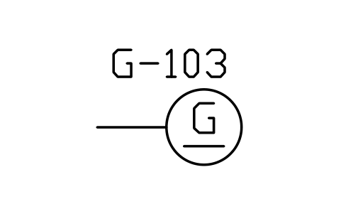 符號 Electrical generator, DC type 的預覽，圖塊名 PPD_X7052_GENERATOR_DC