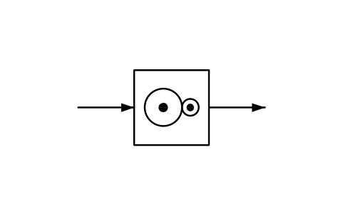 Preview of the Gear, fixed ratio, speed increasing symbol, block PPD_X7101_GEAR_INCREASING