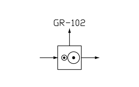 符號 Gear, fixed ratio, speed decreasing 的預覽，圖塊名 PPD_X7102_GEAR_DECREASING