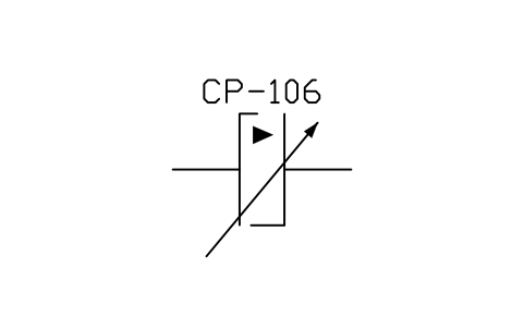 符號 Coupling, variable, hydraulic 的預覽，圖塊名 PPD_X7114_COUPLING_VARIABLE_HYD