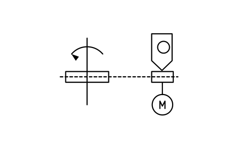 Preview of the Chain drive, motor and sensor symbol, block PPD_X7150_CHAIN_DRIVE_MOTOR