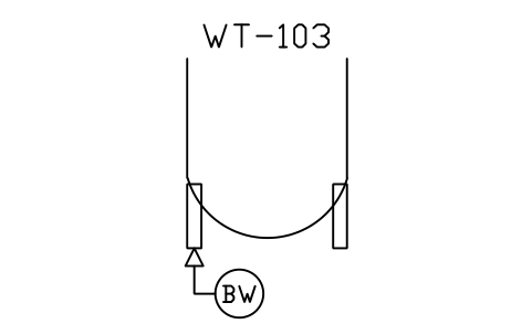 符號 Weighing cell on tank 的預覽，圖塊名 PPD_X7263_WEIGHING_CELL_TANK