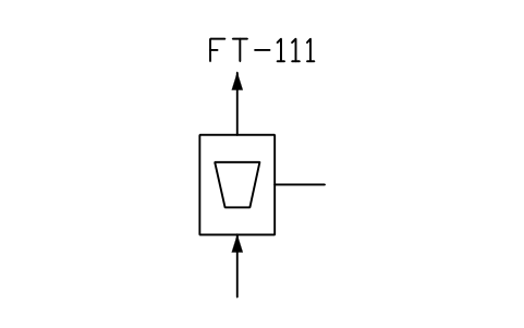 符號 Variable area flow meter 的預覽，圖塊名 PPD_X7281_VARIABLE_AREA