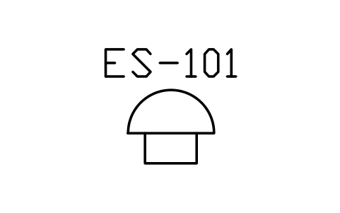 符號 Emergency stop 的預覽，圖塊名 PPD_X7283_EMERGENCY_STOP