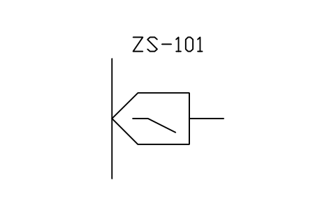 符號 Limit switch, mechanical type 的預覽，圖塊名 PPD_X7290_LIMIT_SWITCH_MECH