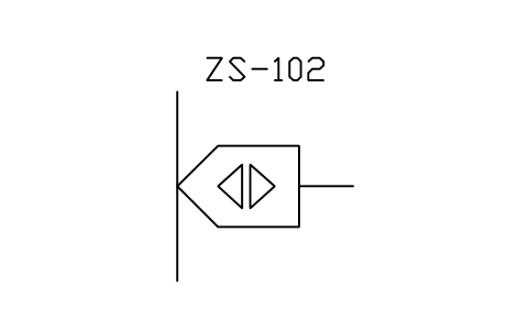 符號 Limit switch, proximity type 的預覽，圖塊名 PPD_X7291_LIMIT_SWITCH_PROX