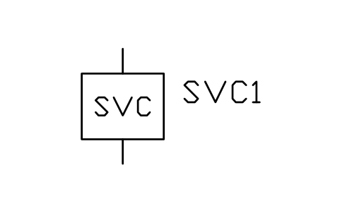 符号 静止无功补偿器(SVC) 的预览,块名 PWR_SVC