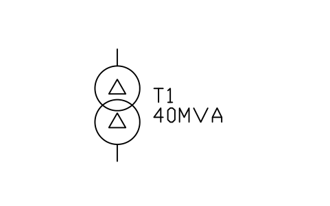 符号 变压器,三角-三角 的预览,块名 PWR_TX_DD
