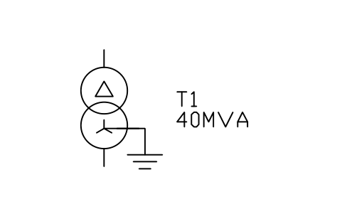 符号 变压器,三角-星,中性点接地 的预览,块名 PWR_TX_DYN