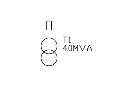 符号 杆上变压器,带熔断器 的预览,块名 PWR_TX_POLE