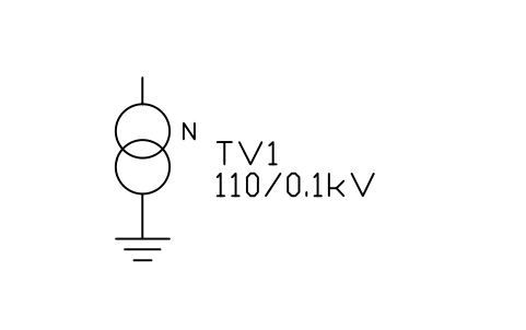 符号 电压互感器,中性点接地 的预览,块名 PWR_VT_NEUTRAL