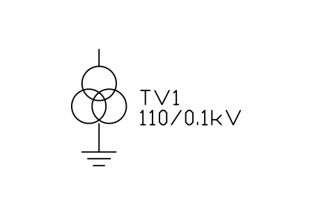 符号 电压互感器,双二次绕组 的预览,块名 PWR_VT_OPEN