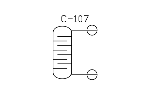 Column with condenser and reboiler sembolünün önizlemesi, blok PEQ_COL_DISTILL