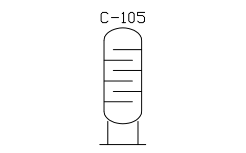 Column, trayed, skirt sembolünün önizlemesi, blok PEQ_COL_SKIRT