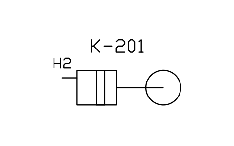 Hydrogen compressor sembolünün önizlemesi, blok PEQ_GAS_H2_COMP