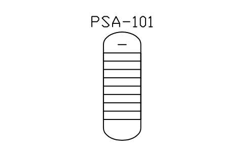 PSA adsorber vessel sembolünün önizlemesi, blok PEQ_GAS_PSA