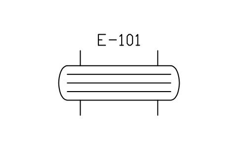 Shell and tube, horizontal sembolünün önizlemesi, blok PEQ_HX_SHELL