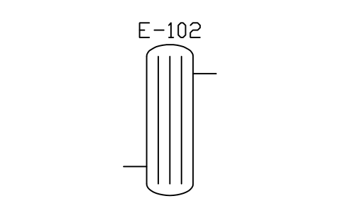 Shell and tube, vertical sembolünün önizlemesi, blok PEQ_HX_SHELL_V